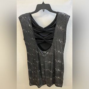 Black with silver sparkles cocktail dress